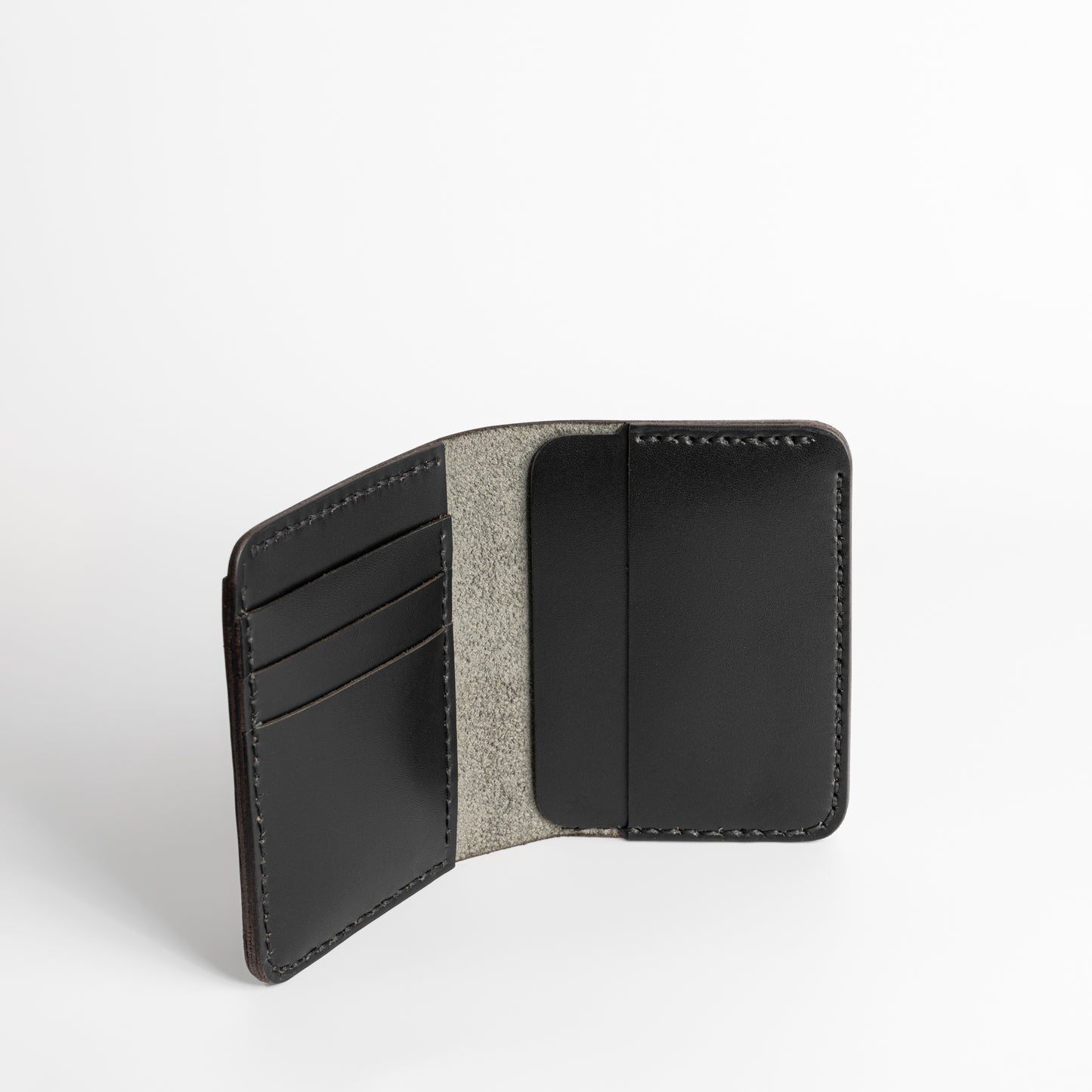 Bifold Leather Wallet in Black