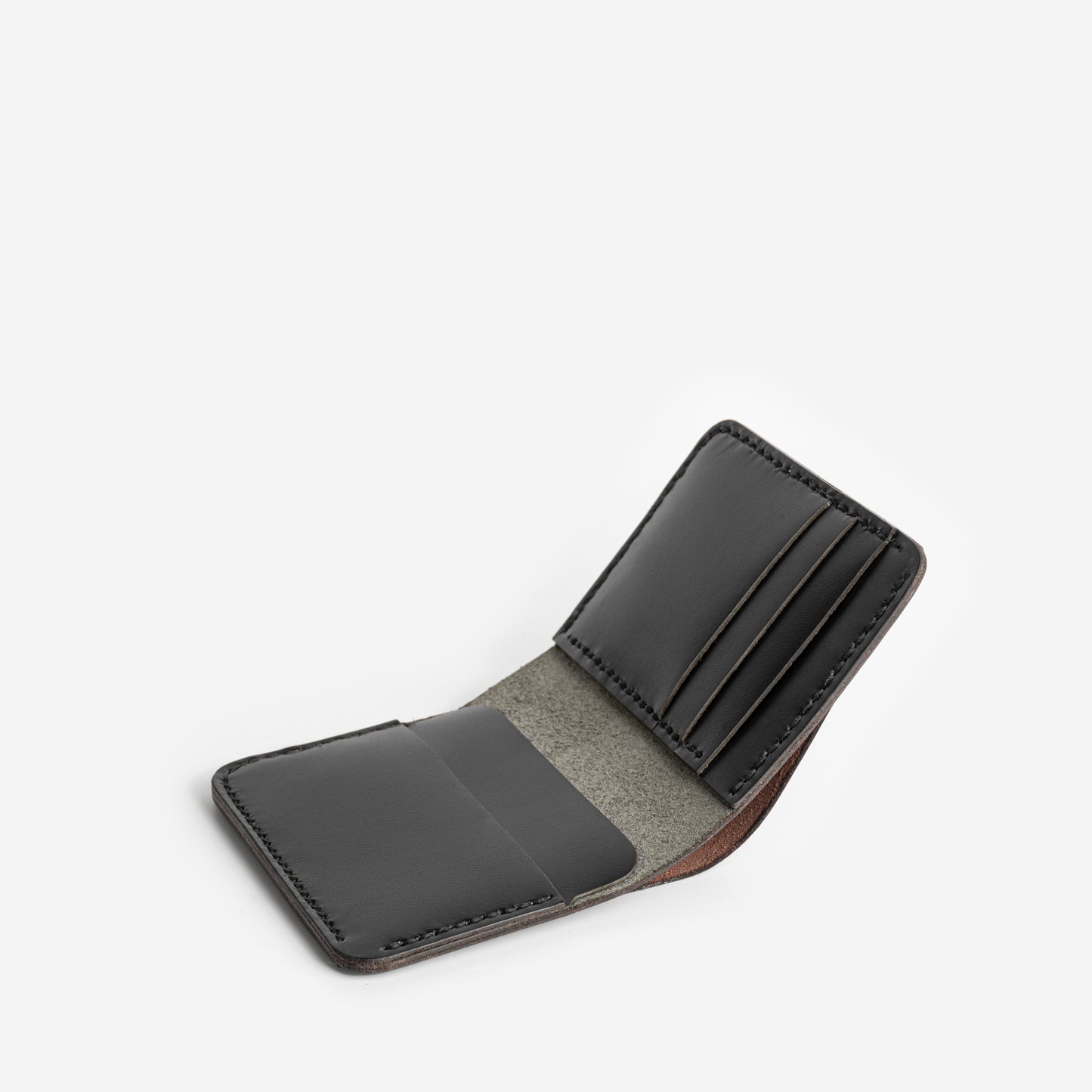 Bifold Leather Wallet in Black