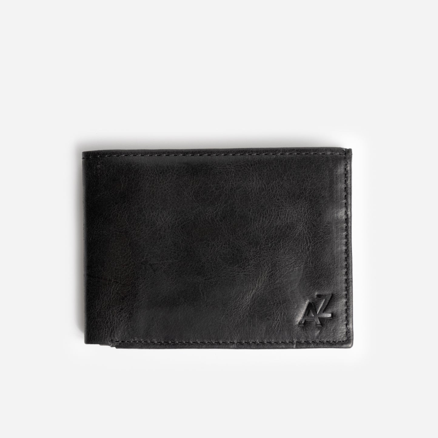 Black Vintage Leather Wallet (Compact)