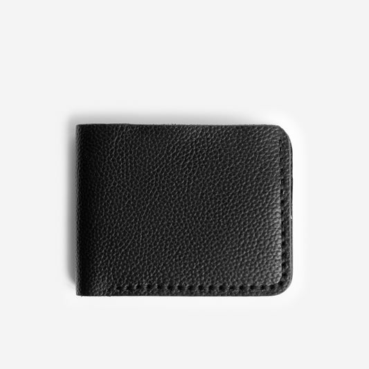 Leather Pebble Wallet in Black