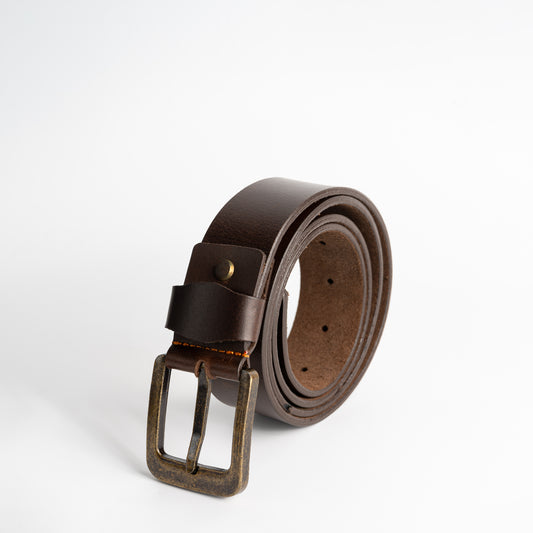 SloBurn Leather Belt in Dark Brown